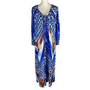 Vintage 70's Retro Tori Richard for Liberty House Hawaiian Maxi Dress Size Large